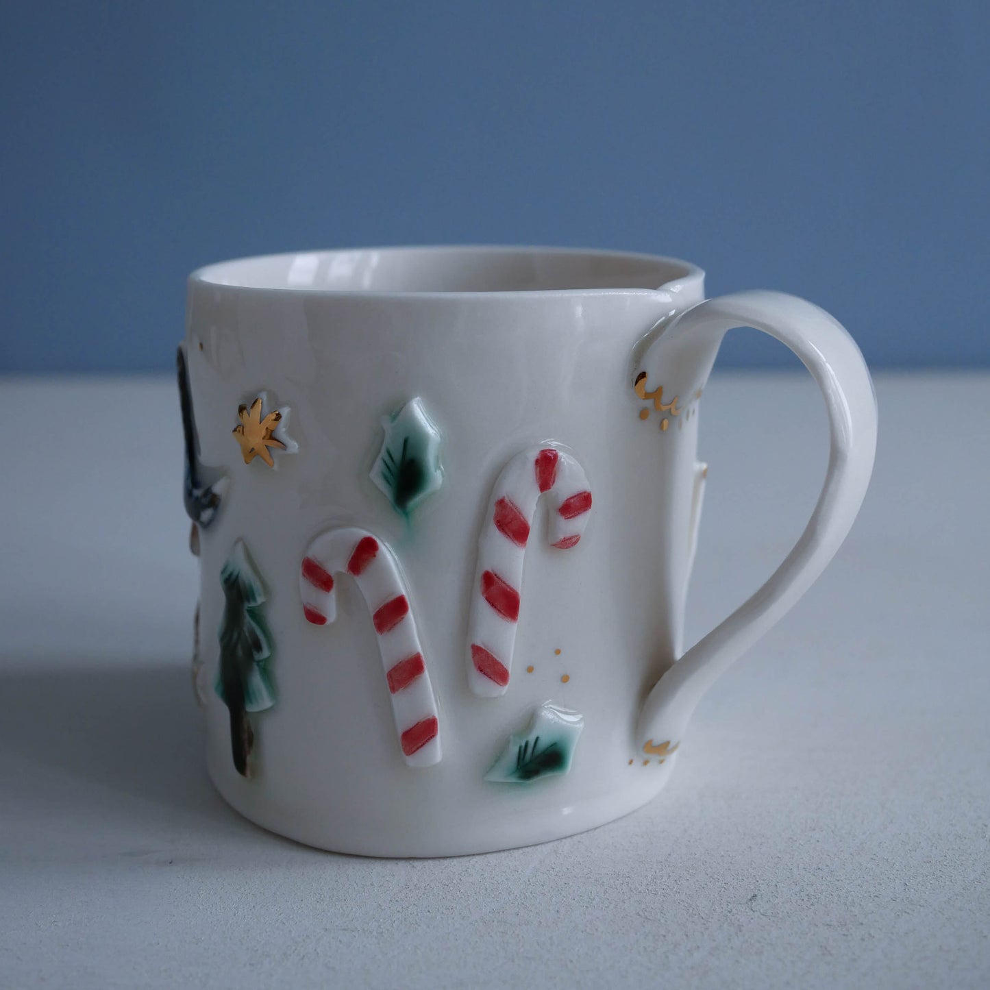 Mug * Woodland Winter Owl, Deer Candy Canes