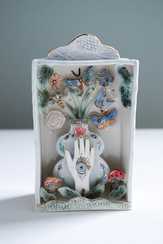 Wall box * Magical vase with mushroom and insects