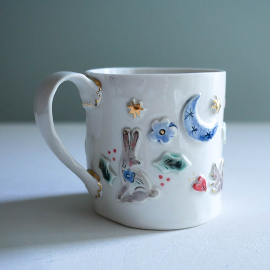 Mug * Winter wonderland * candy cane, deer, rabbit