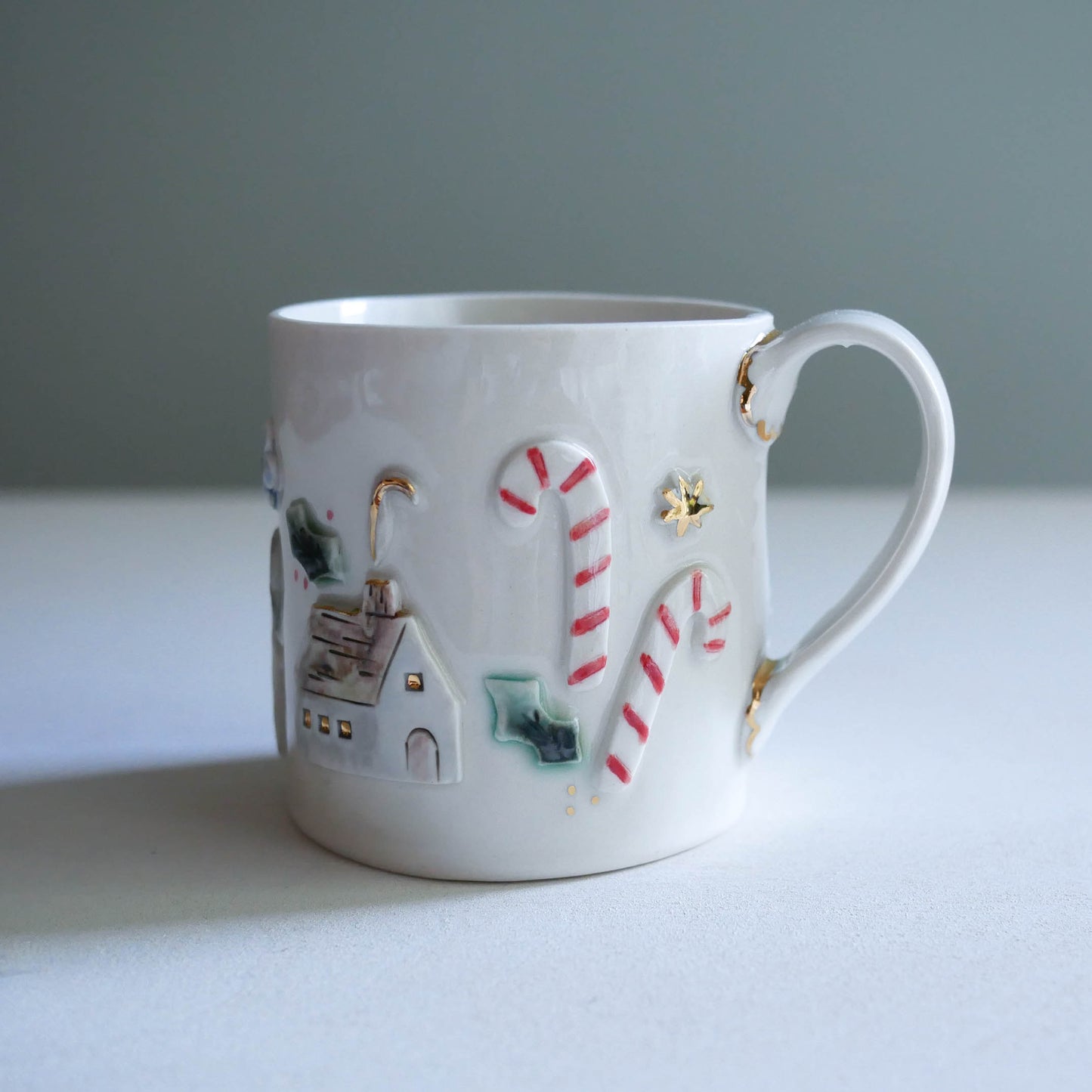 Mug * Winter wonderland * candy cane, deer, rabbit