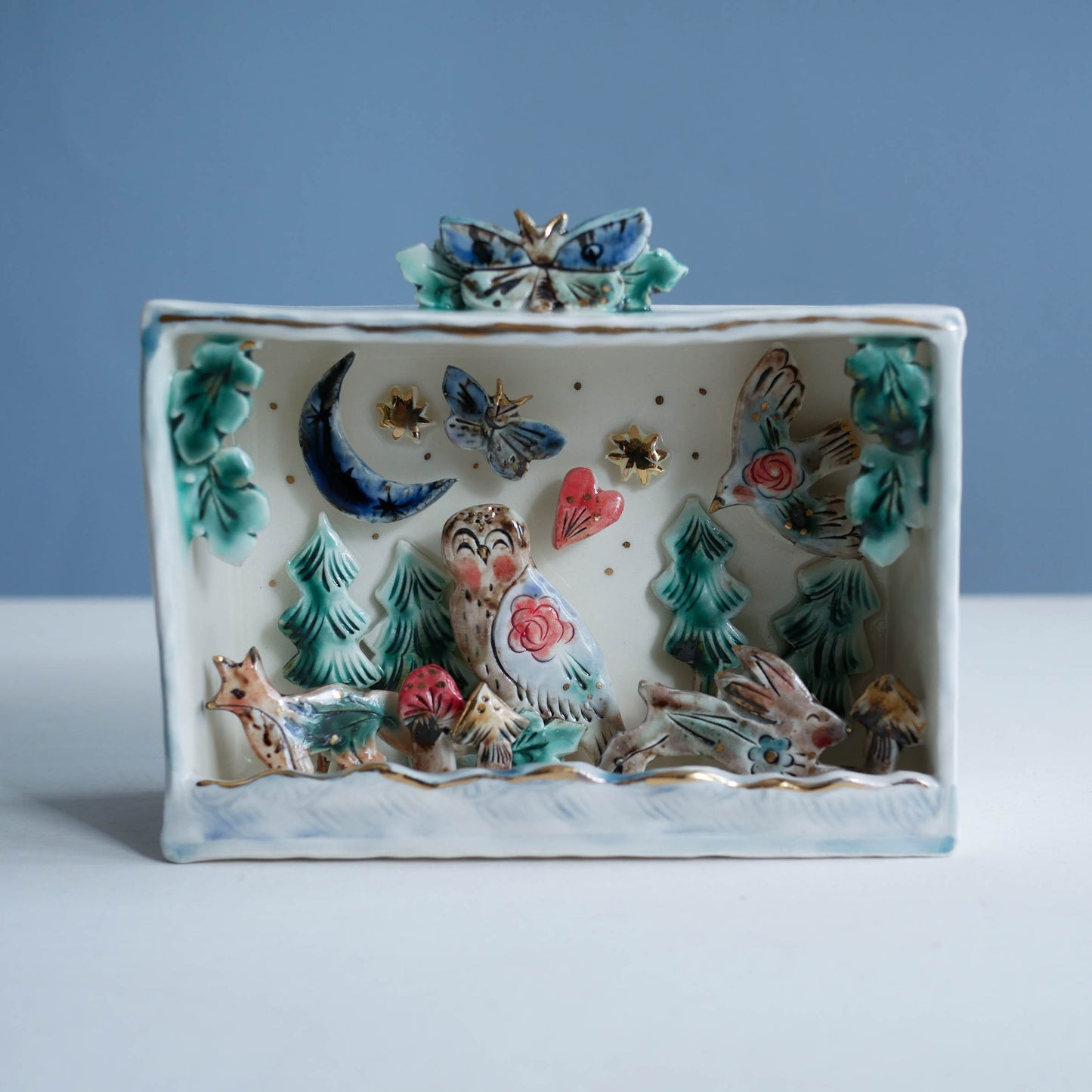 Wall Box * Woodland animals with heart & moon