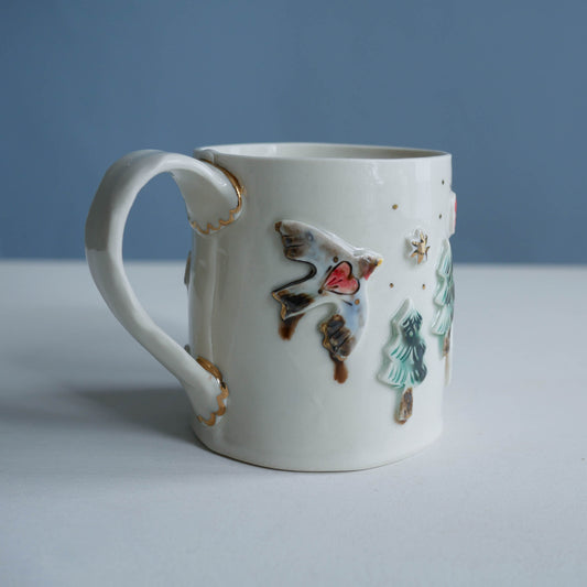 Mug * Woodland cabin with fox & owl