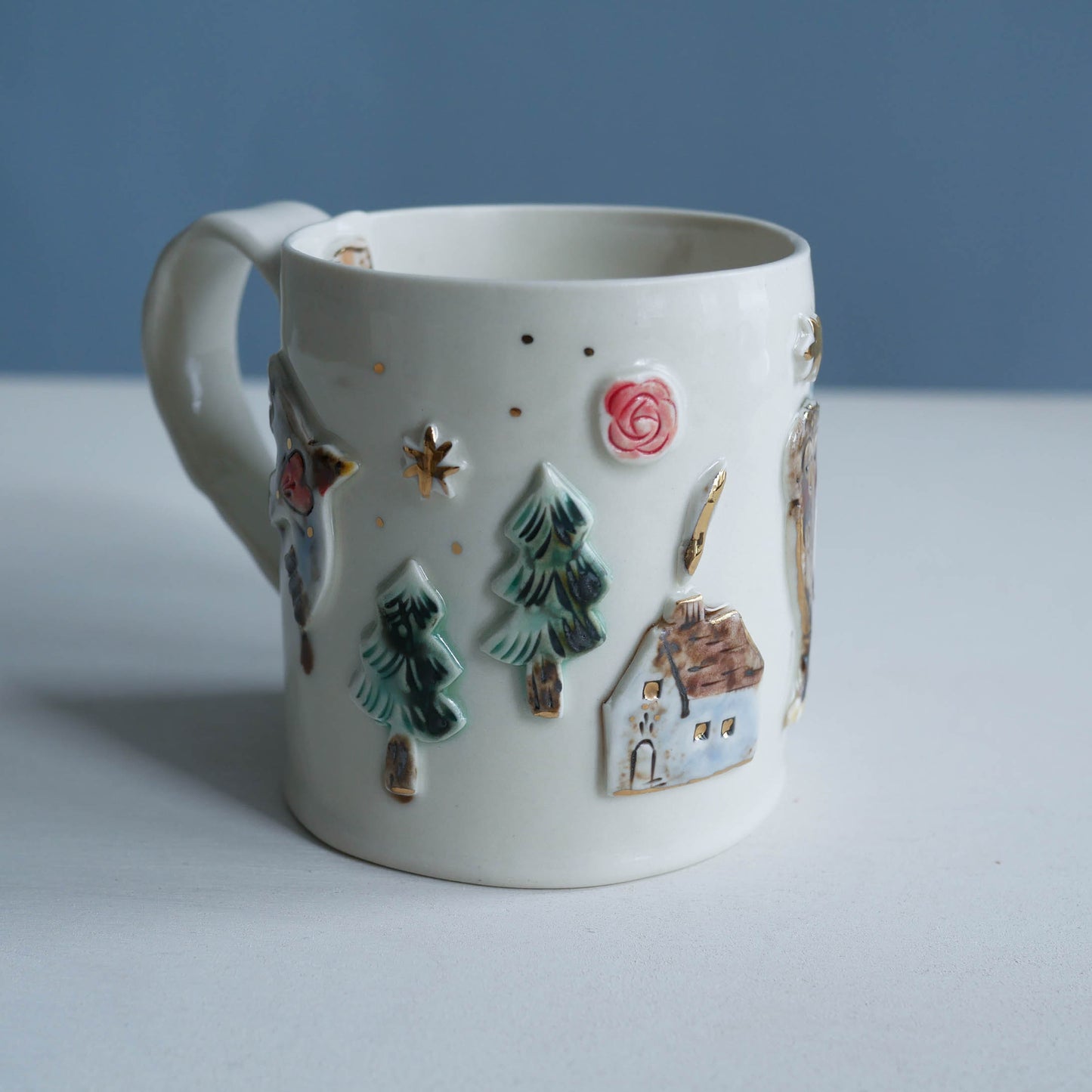 Mug * Woodland cabin with fox & owl