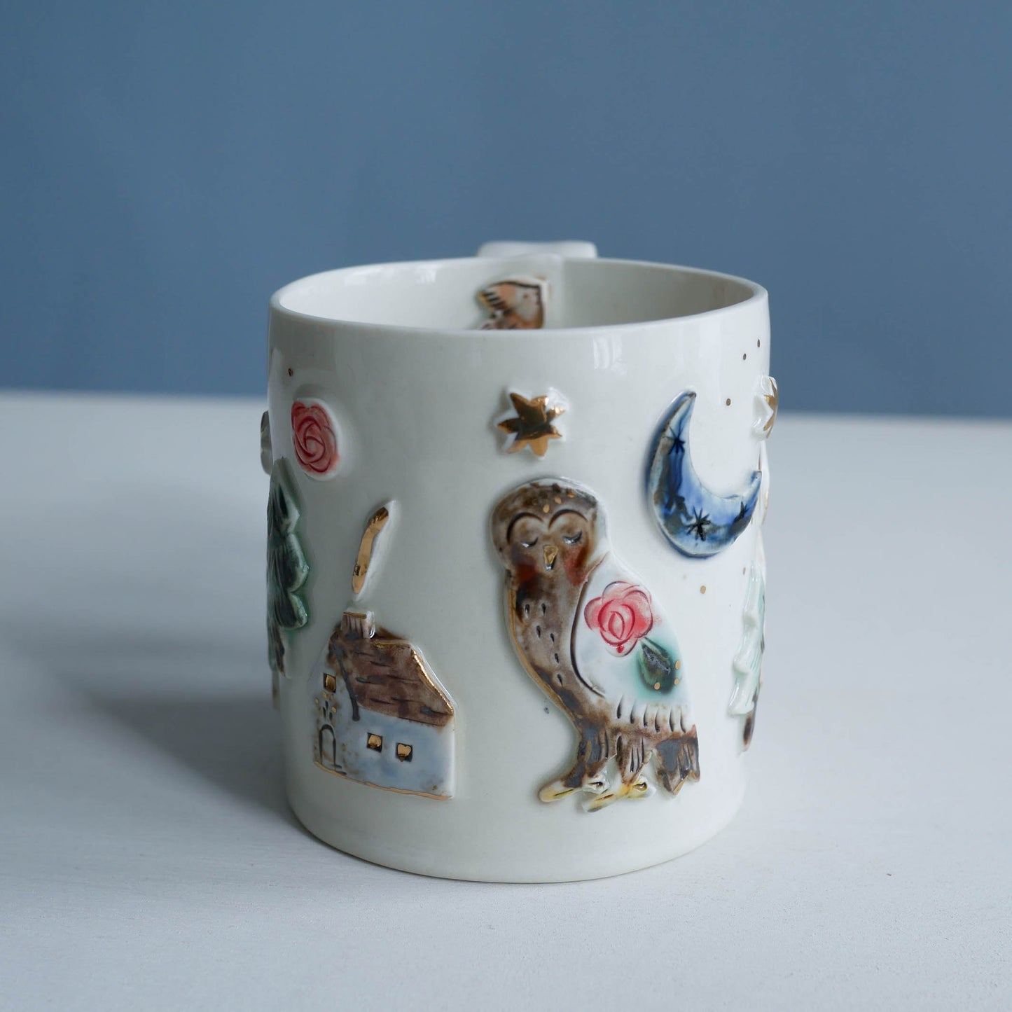 Mug * Woodland cabin with fox & owl