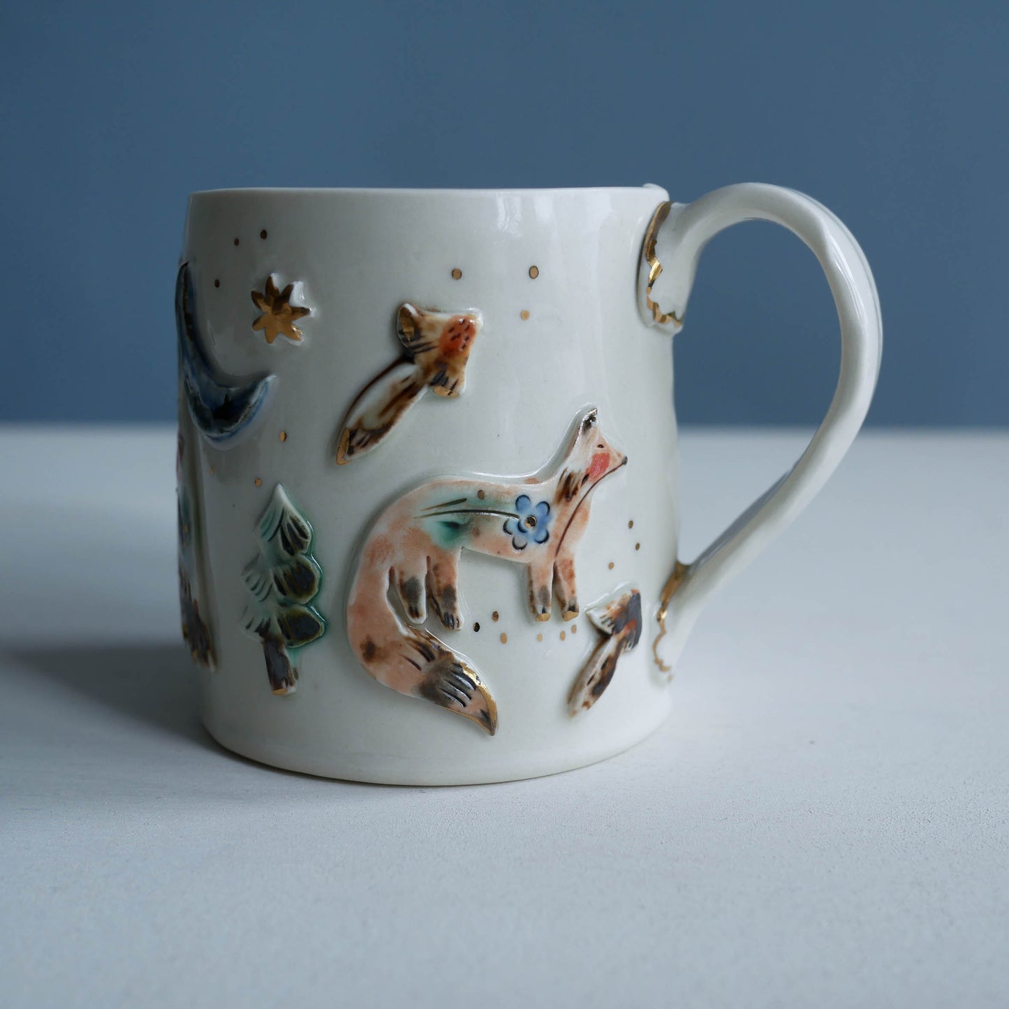 Mug * Woodland cabin with fox & owl