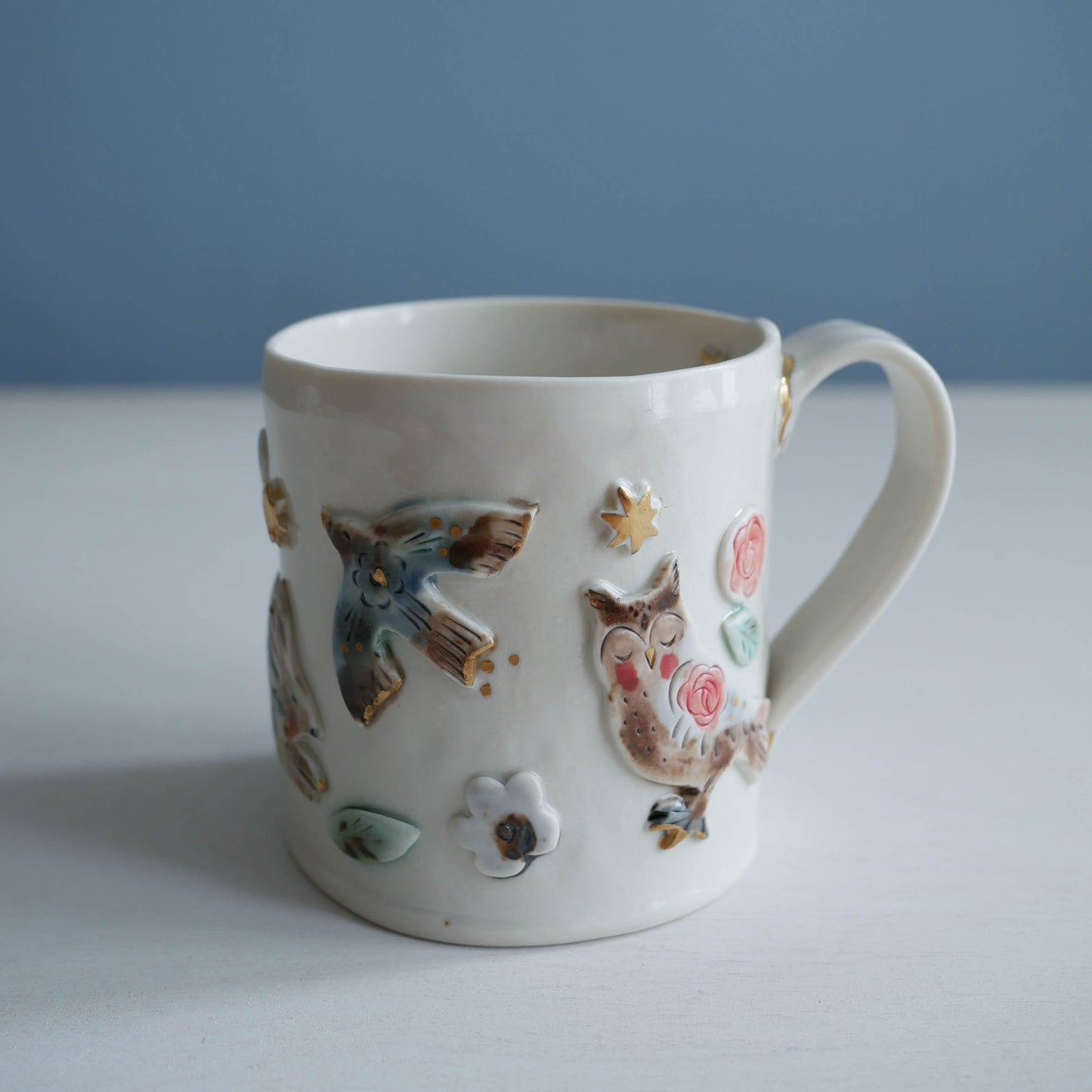 Mug * Imperfect * Quail, rabbit, owl