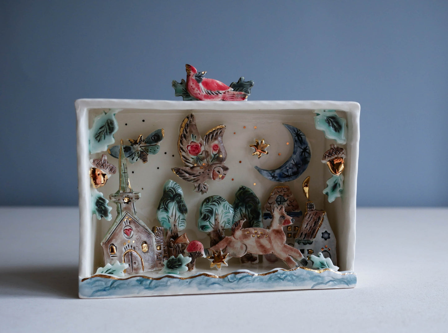 Wall Box * Quebec Village Deer & Owl