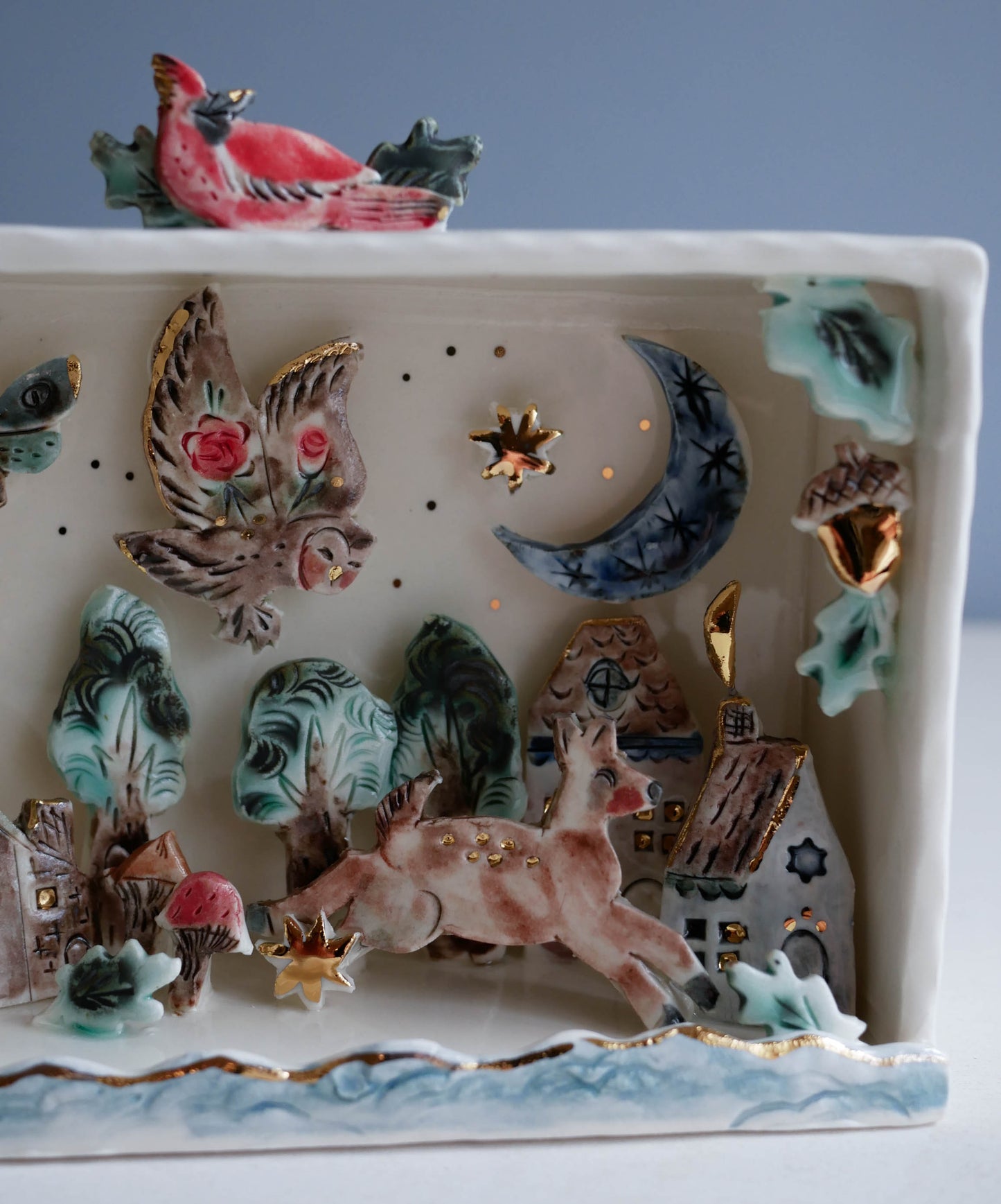 Wall Box * Quebec Village Deer & Owl