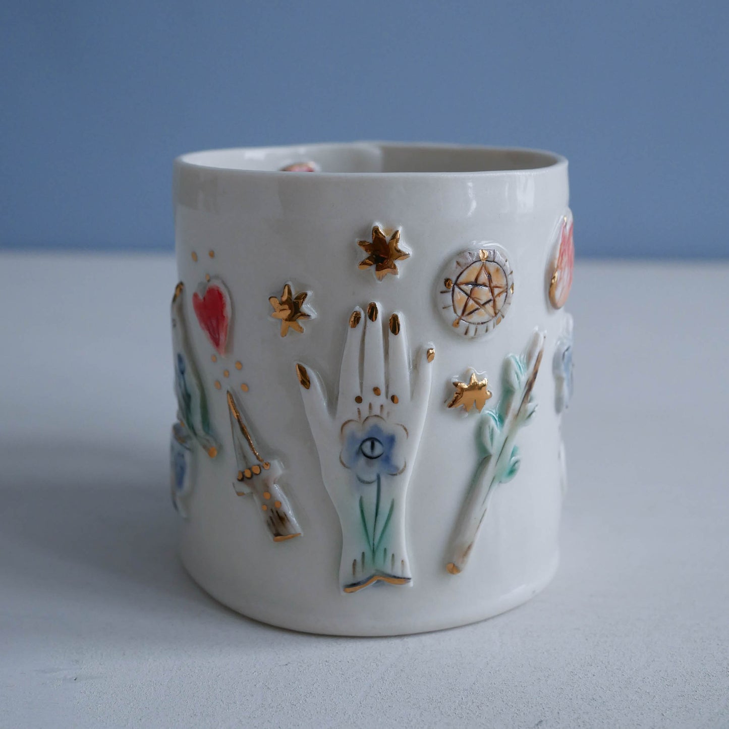 Mug * Tarot inspired (Sale- color faded from kiln firing)