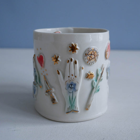 Mug * Tarot inspired (Sale- color faded from kiln firing)