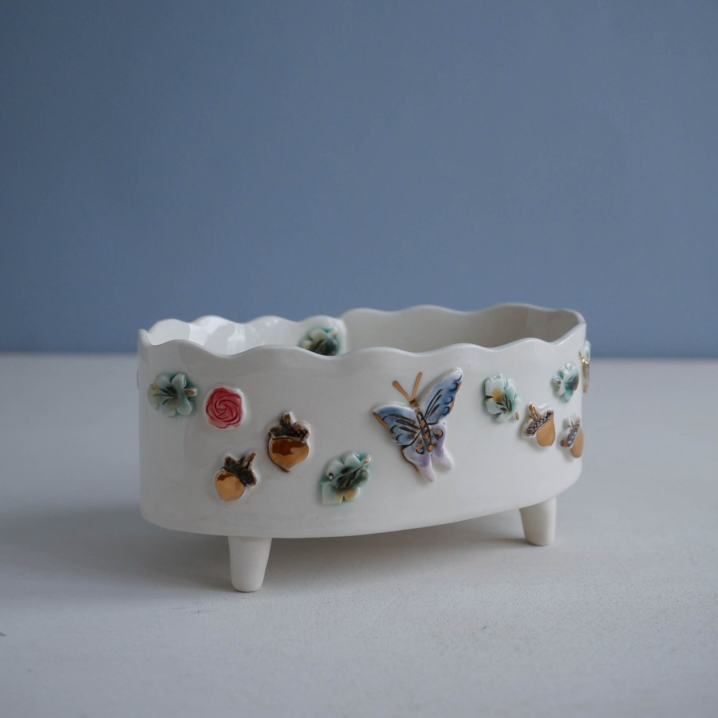 Planter * Butterfly, Cabin, Acorns