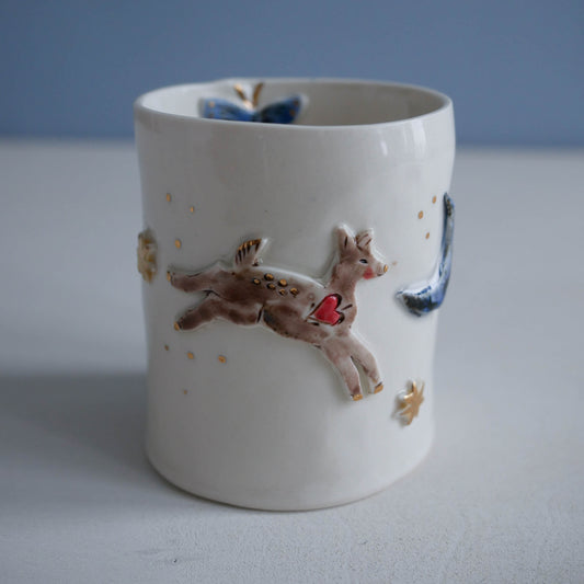 Cup * Leaping deer