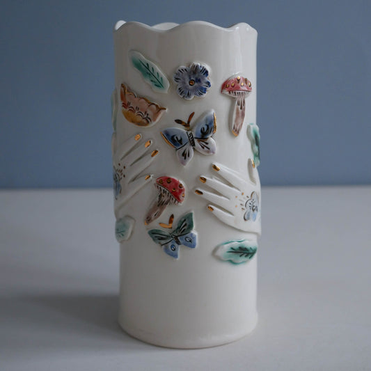 Vase * Mushroom & Butterflies