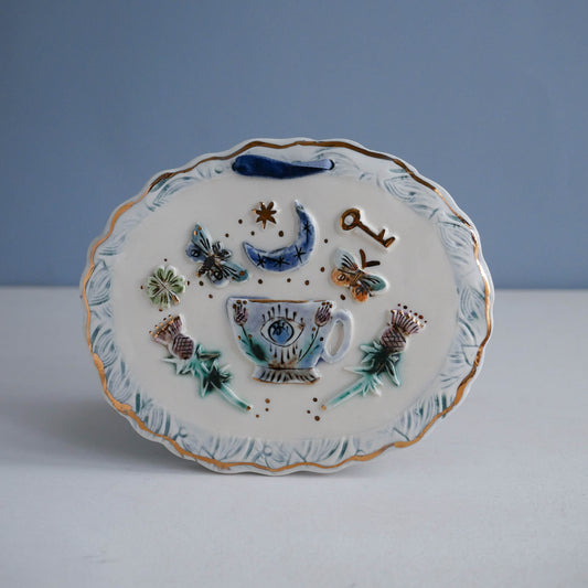 Tile * Teacup, Thistles, Moths