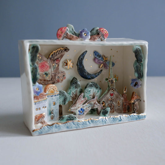 Wall Box * Quebec Village ( Owl & Rabbit)