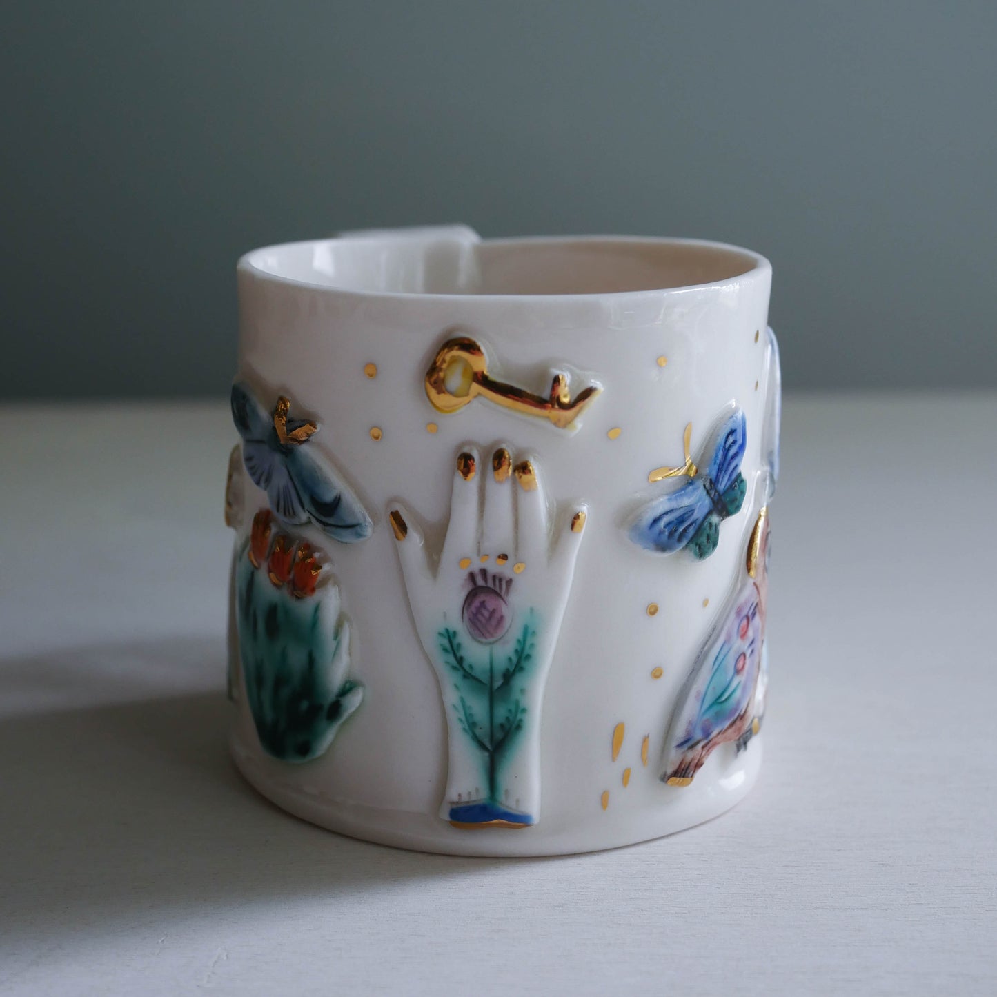Tasse • Tasse à thé, Serpent, Lune et Clé