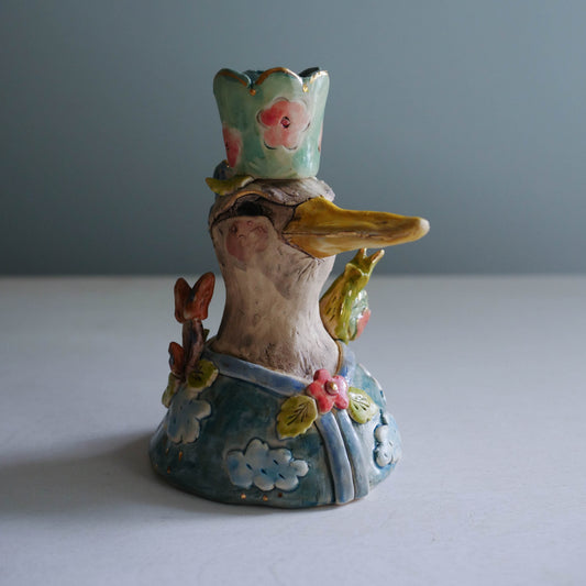 Sculpted bird candle holder/ clouds