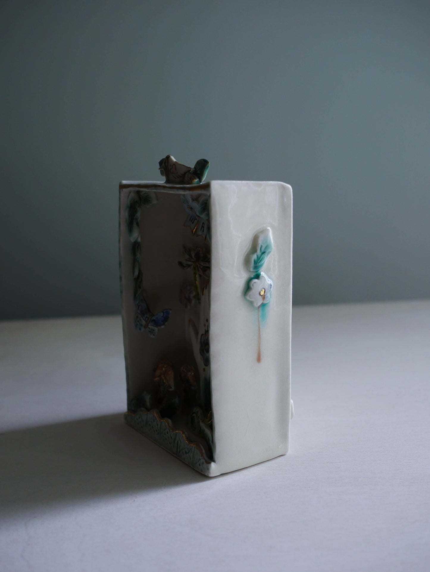 Boîte murale * Sous-bois (hibou et renard et glands)