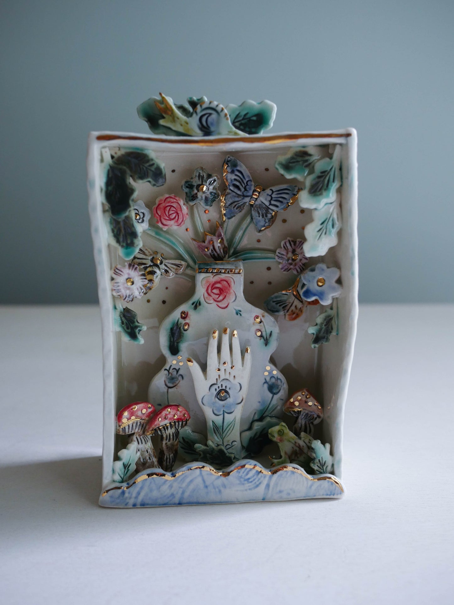 Wall Box * Garden Lover Vase snail & frog