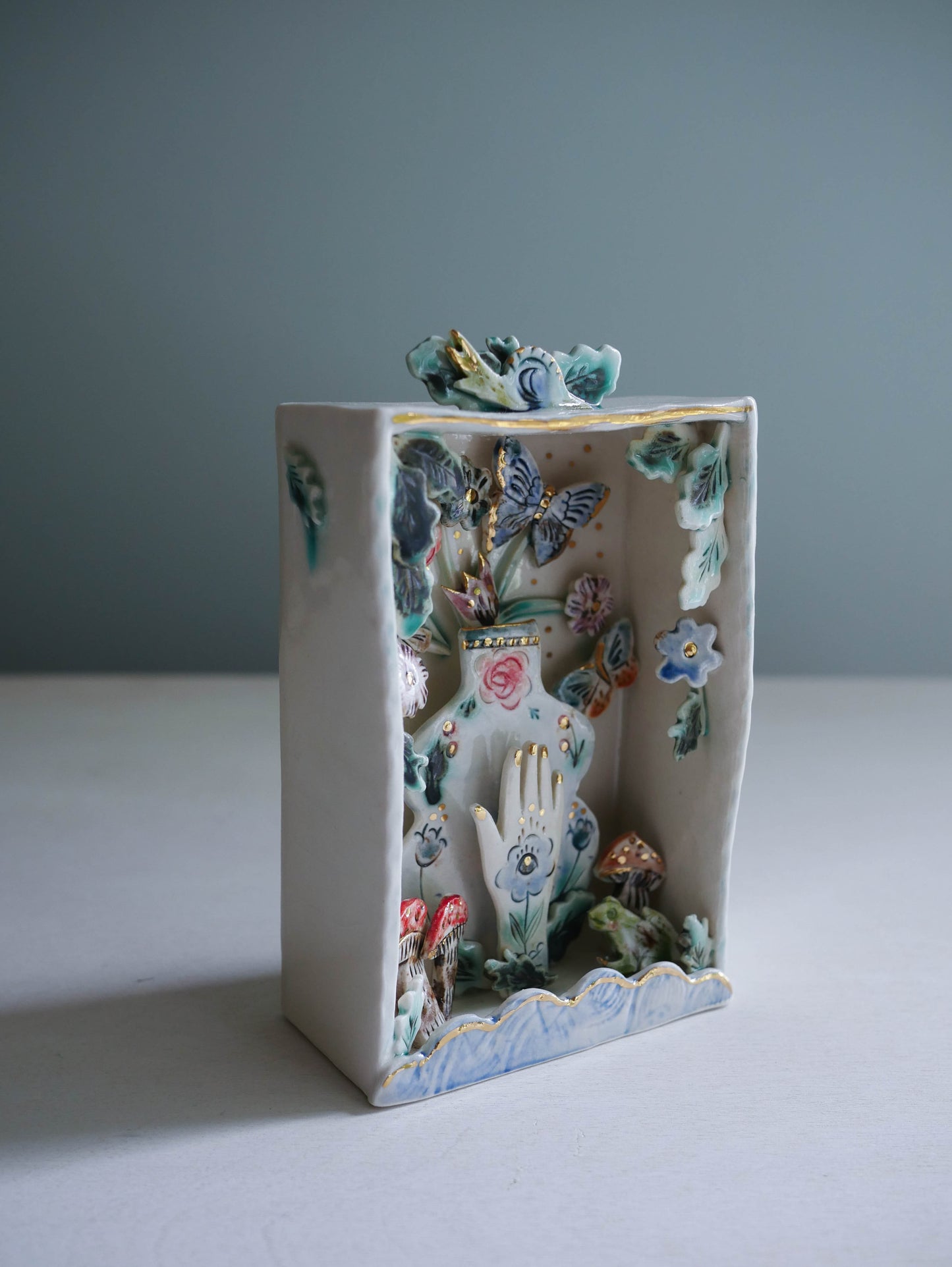 Wall Box * Garden Lover Vase snail & frog