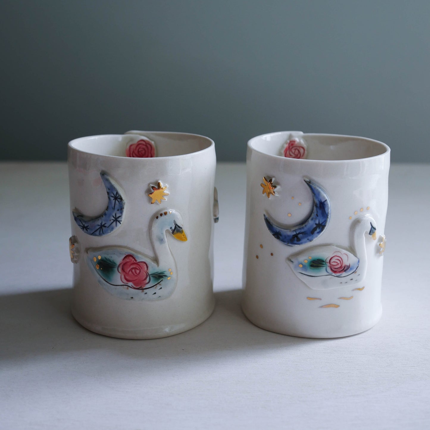 cup * Swan with moon and star